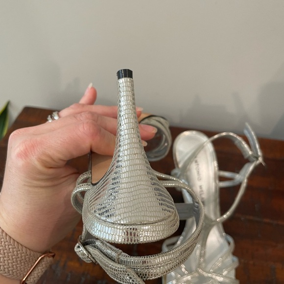 Antonio Melani‎ Strapy Sliver Heels Size 6.5 - Picture 8 of 13